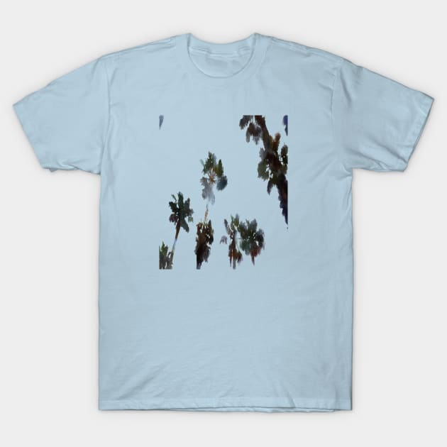 Tropical Palms Artistic Watercolor Silhouette Cut Out T-Shirt by taiche